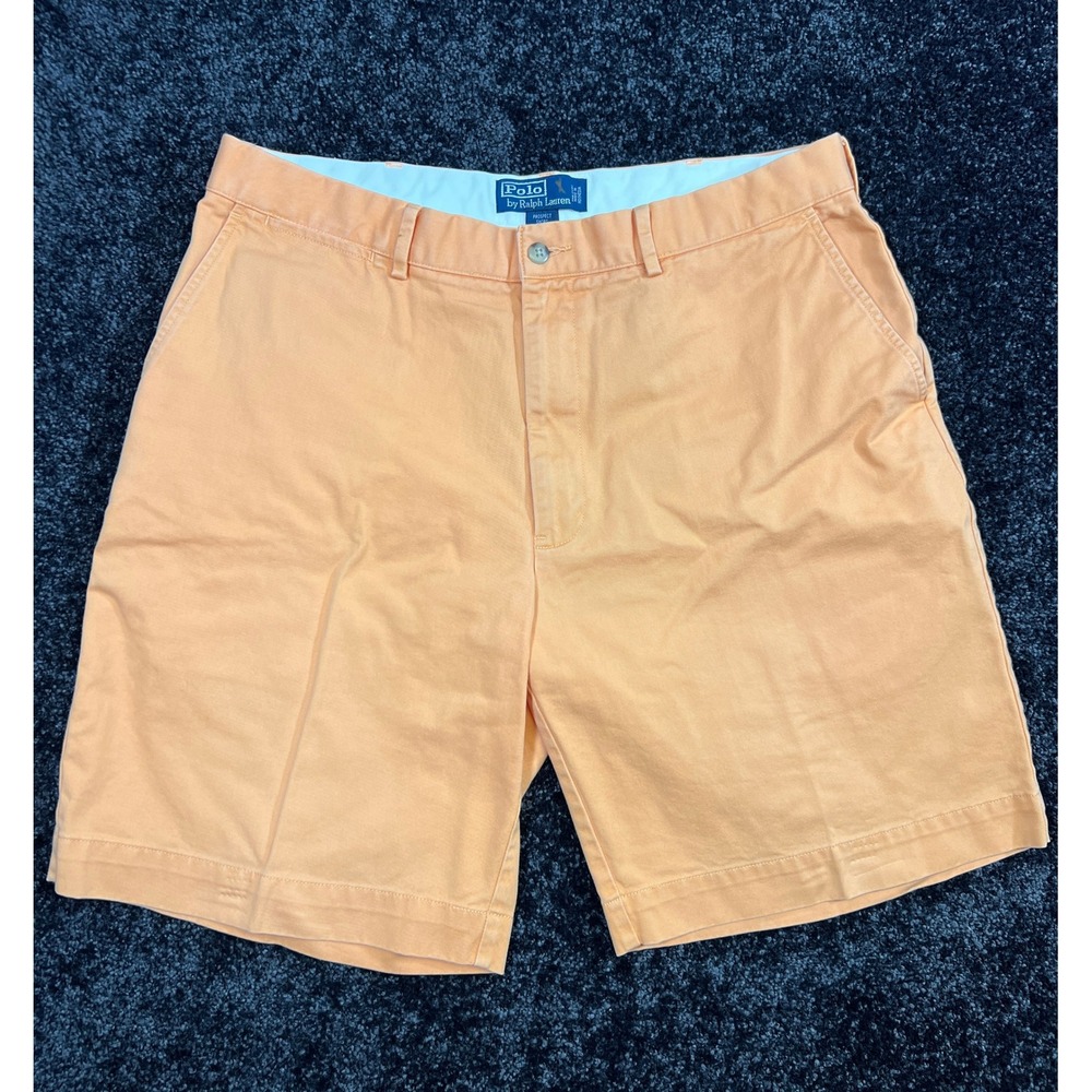 Polo Ralph Lauren Prospect Classic Chino Shorts Mens Size 36 Orange Cotton